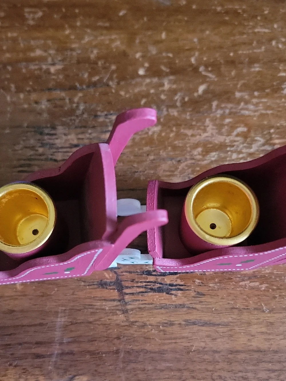 Festive Red Wooden Sleigh Candle Holders - Set of 2 - Picture 3 of 8